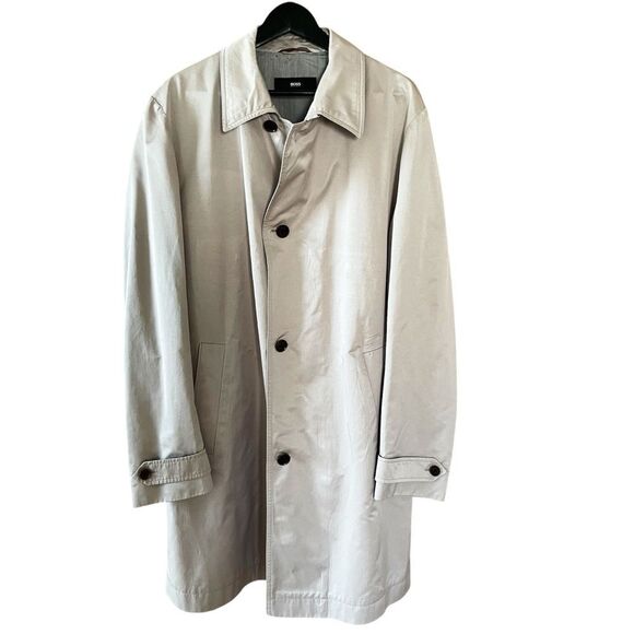 BOSS Hugo Boss Men’s Light Tan Trench Coat 46R - Picture 1 of 14